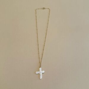 White Cross Pendant Necklace M1288